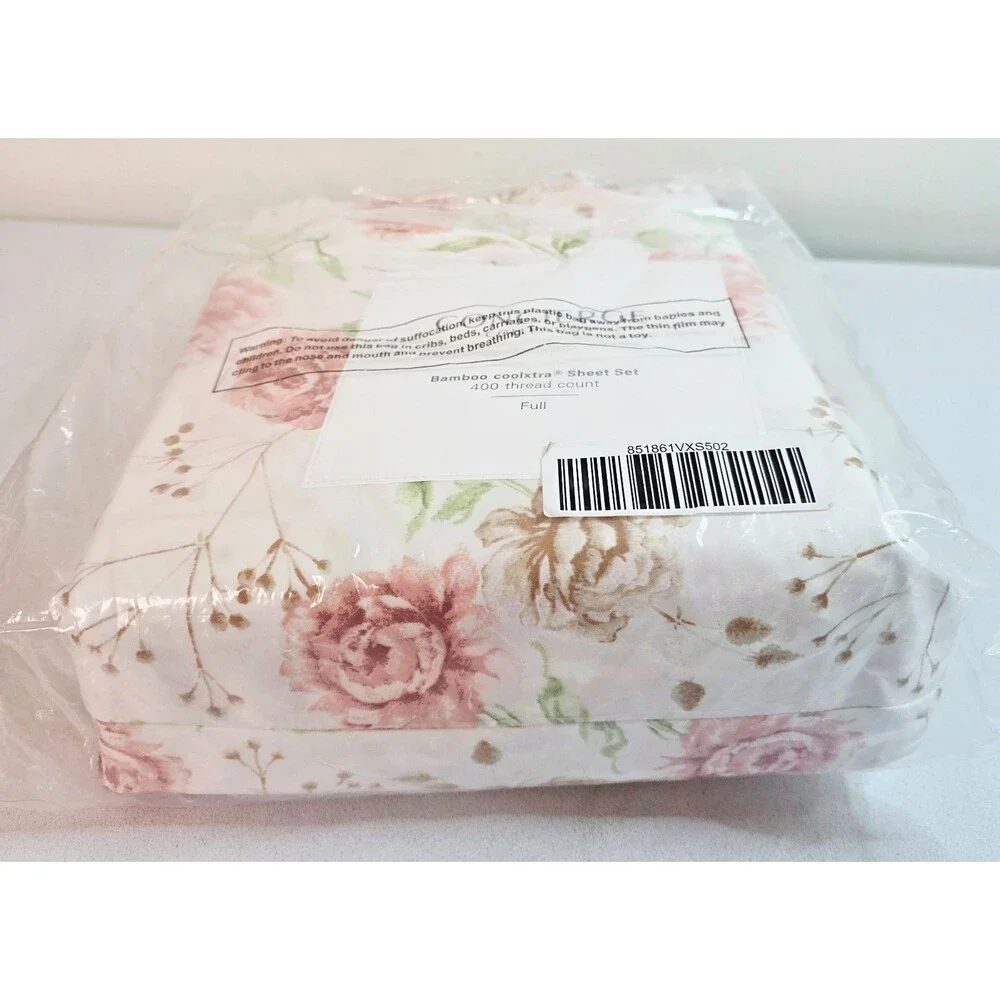 VTG CONCIERGE COLLECTION Full Bamboo CoolXtra Floral Rose 6-Pc Full Sheet Set